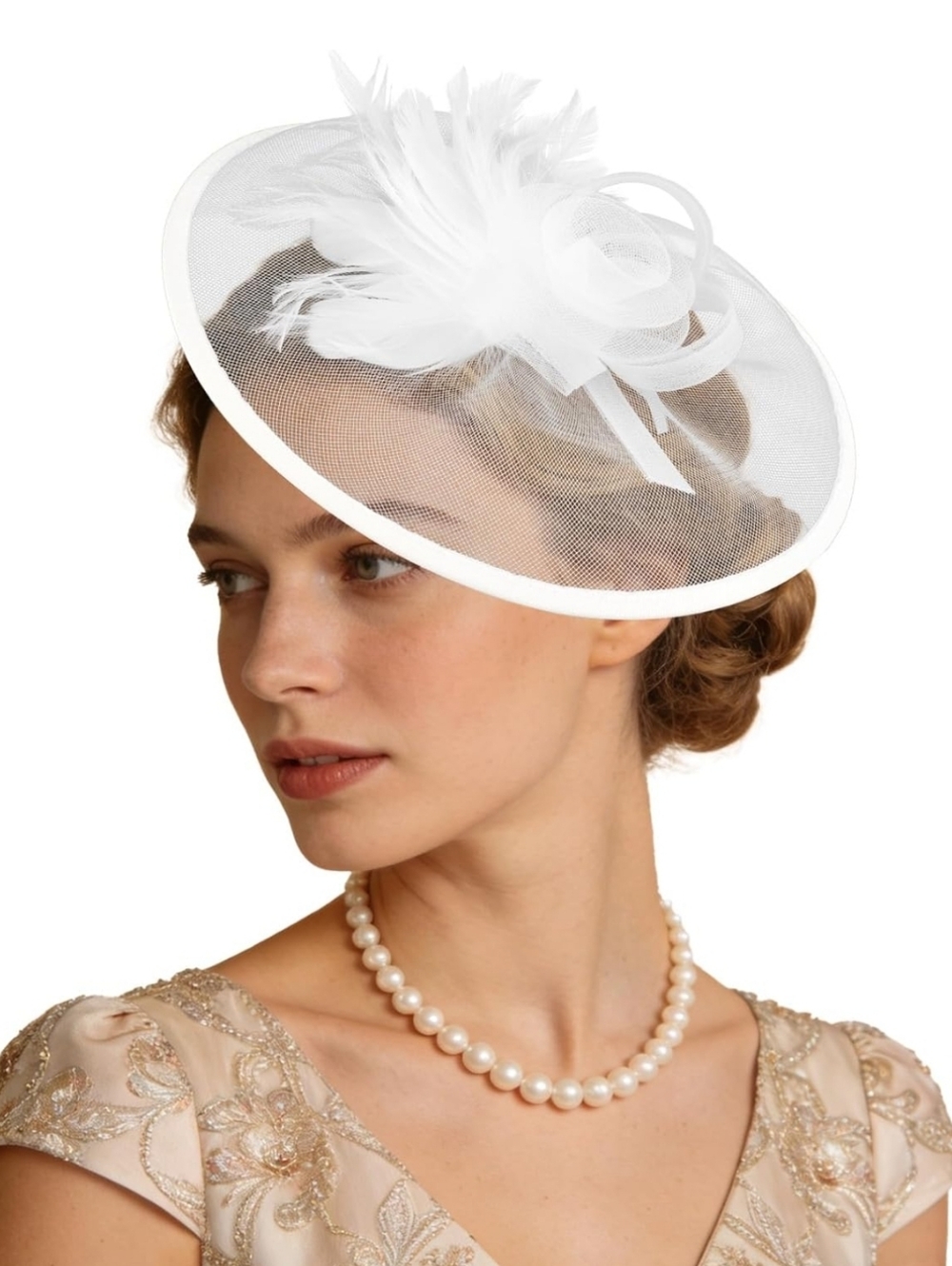 NEW! Fresh White Feathered Fascinator Hat